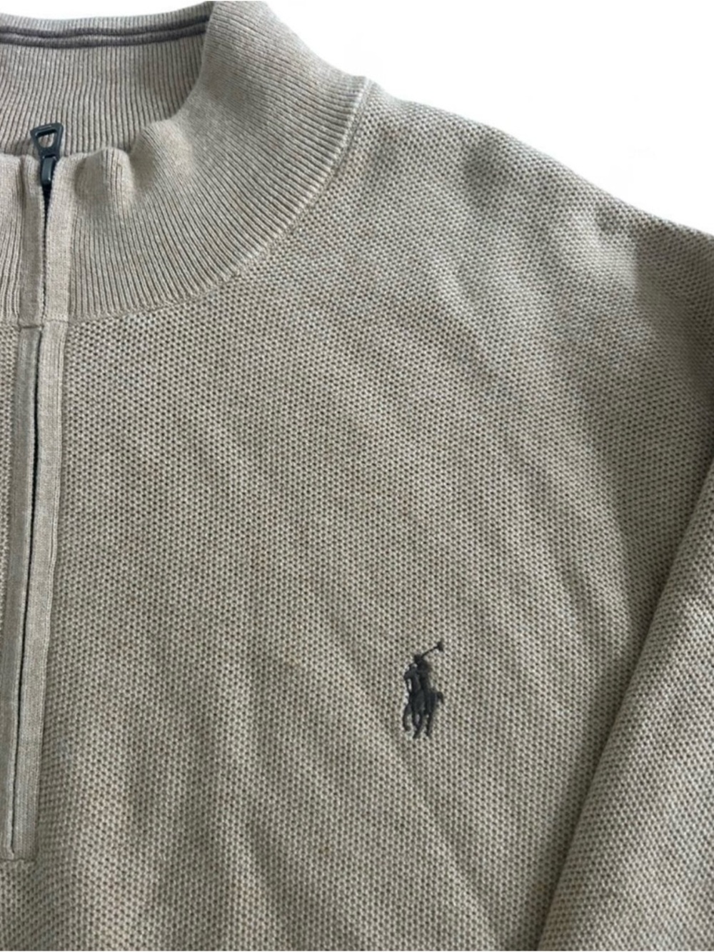 Polo by Ralph Lauren Men’s Half-Zip Sweater in Taupe, Sz. 3XL
